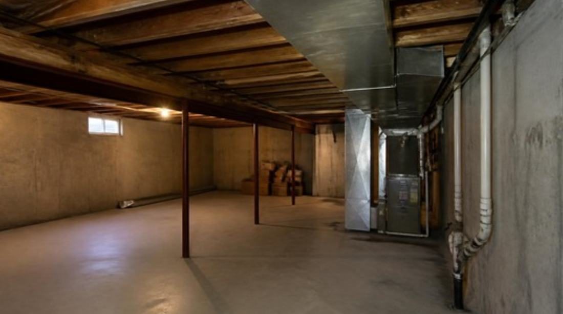 Unfinished basement, unused space